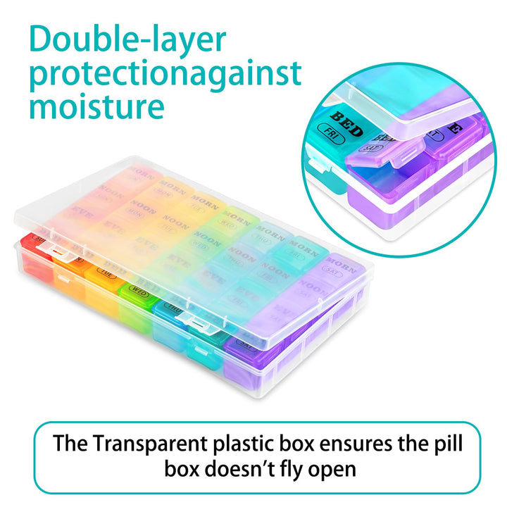 mossime Weekly Pill Organizer, 4 Times a Day, 28 Count