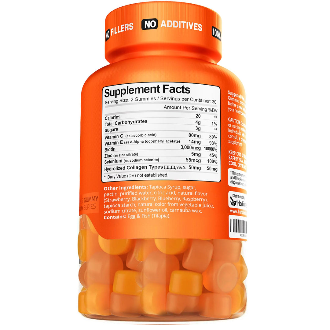 Herbtonics Multi Collagen Peptides Gummies, 60 Count
