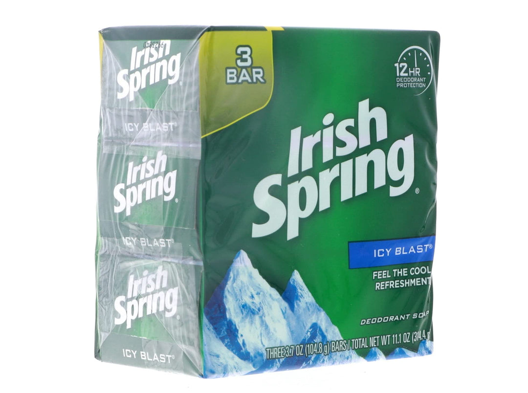 Irish Spring Deodorant Bar Soap, Icy Blast, 3.75 oz, 3 Count