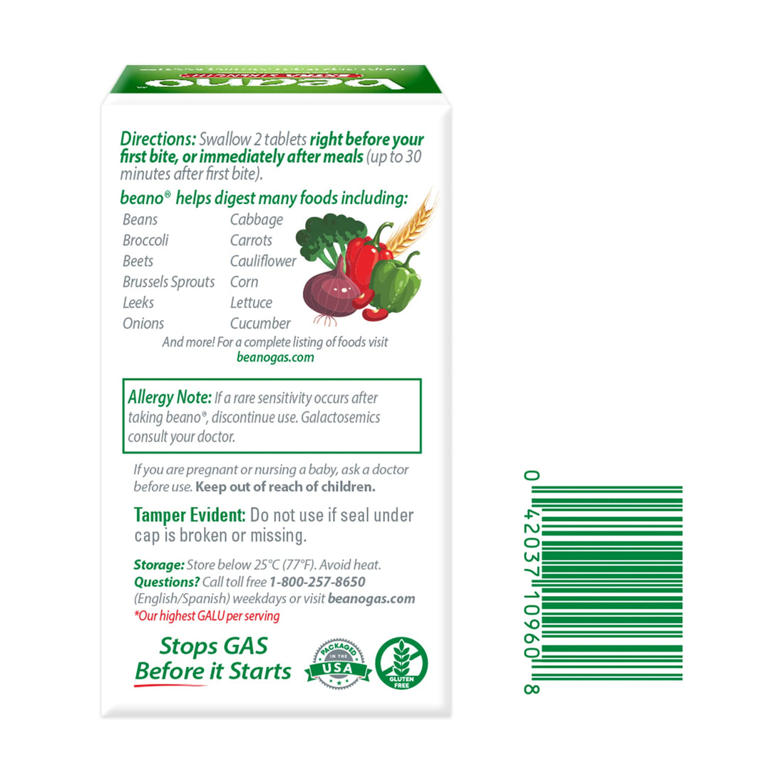 Beano Food Enzyme Dietary Supplement, 150 Count