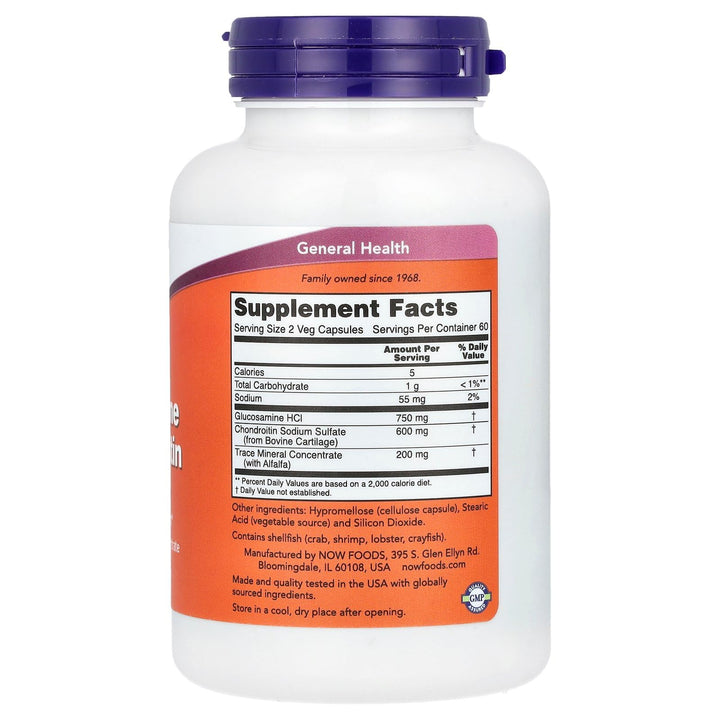 Now Foods Glucosamine And Chondroitin With Trace Minerals, 120 Count
