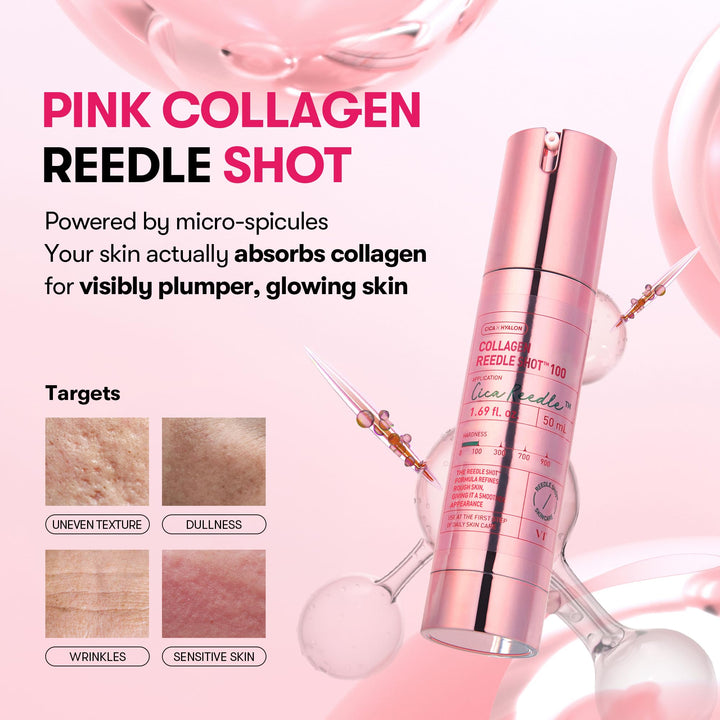 VT COSMETICS Pink Reedle Shot 100 Collagen Serum, 1.69 fl oz