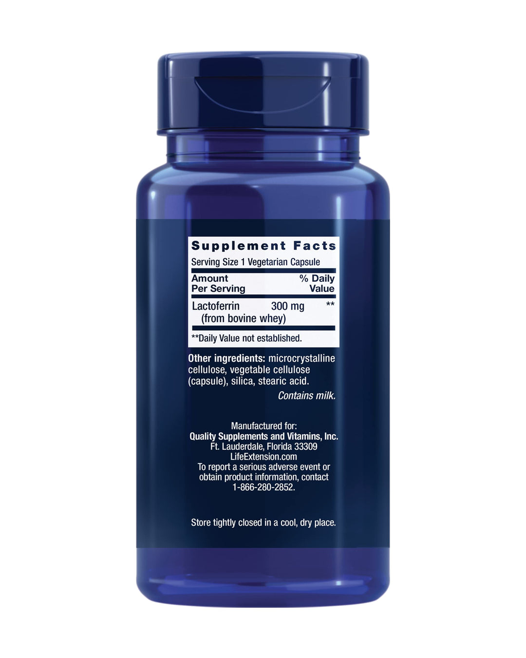 Life Extension Lactoferrin, 300 mg, 60 Count