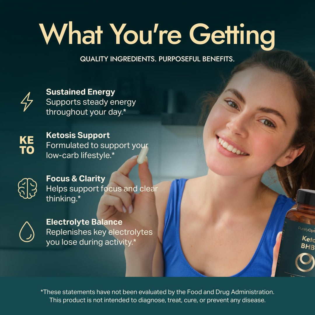 Purely Optimal Keto Bhb Supplement, 30 Days Supply