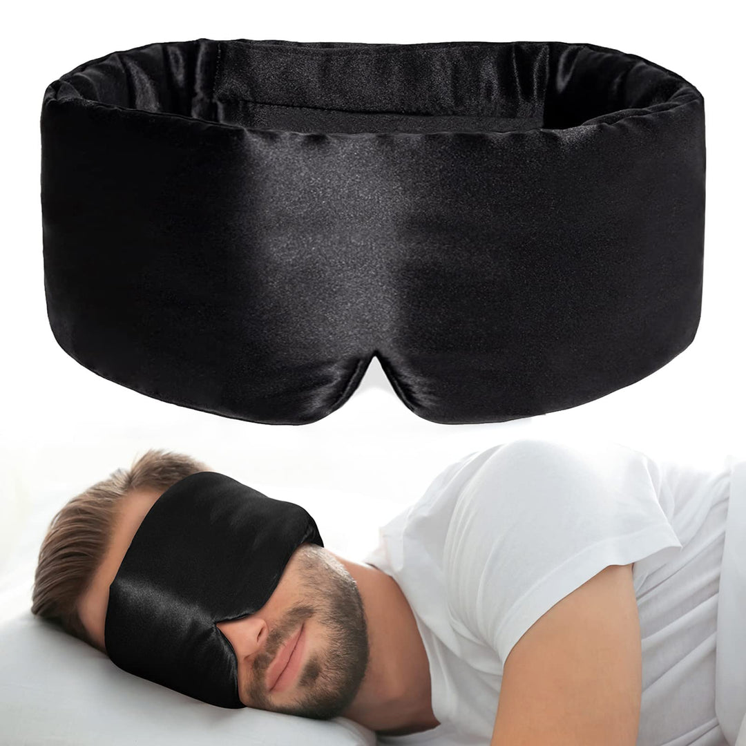 iCooBreeze Silk Eye Mask, Black, 1 Count