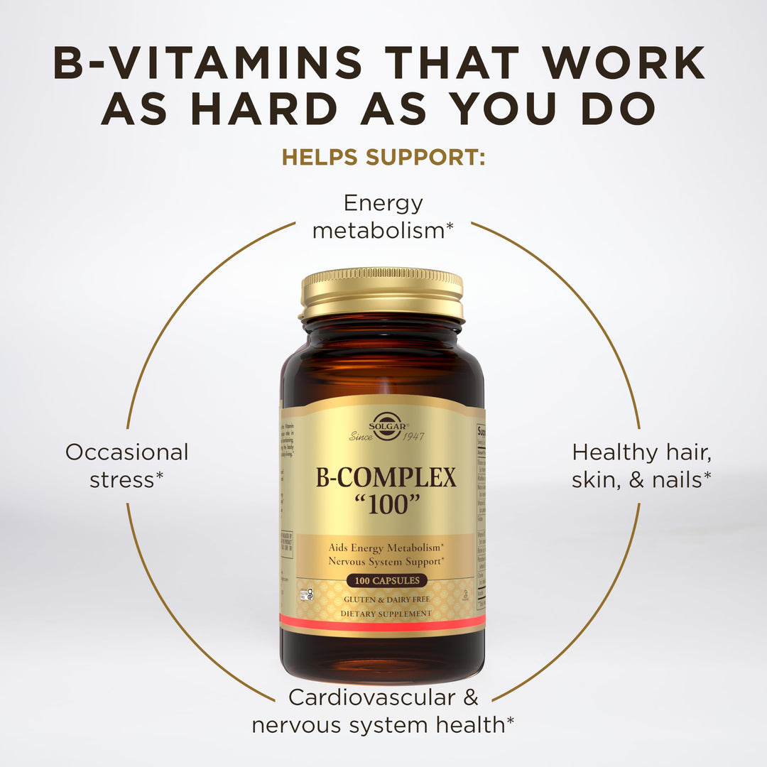 Solgar B-Complex 100 Vegetable Capsules, 100 Count