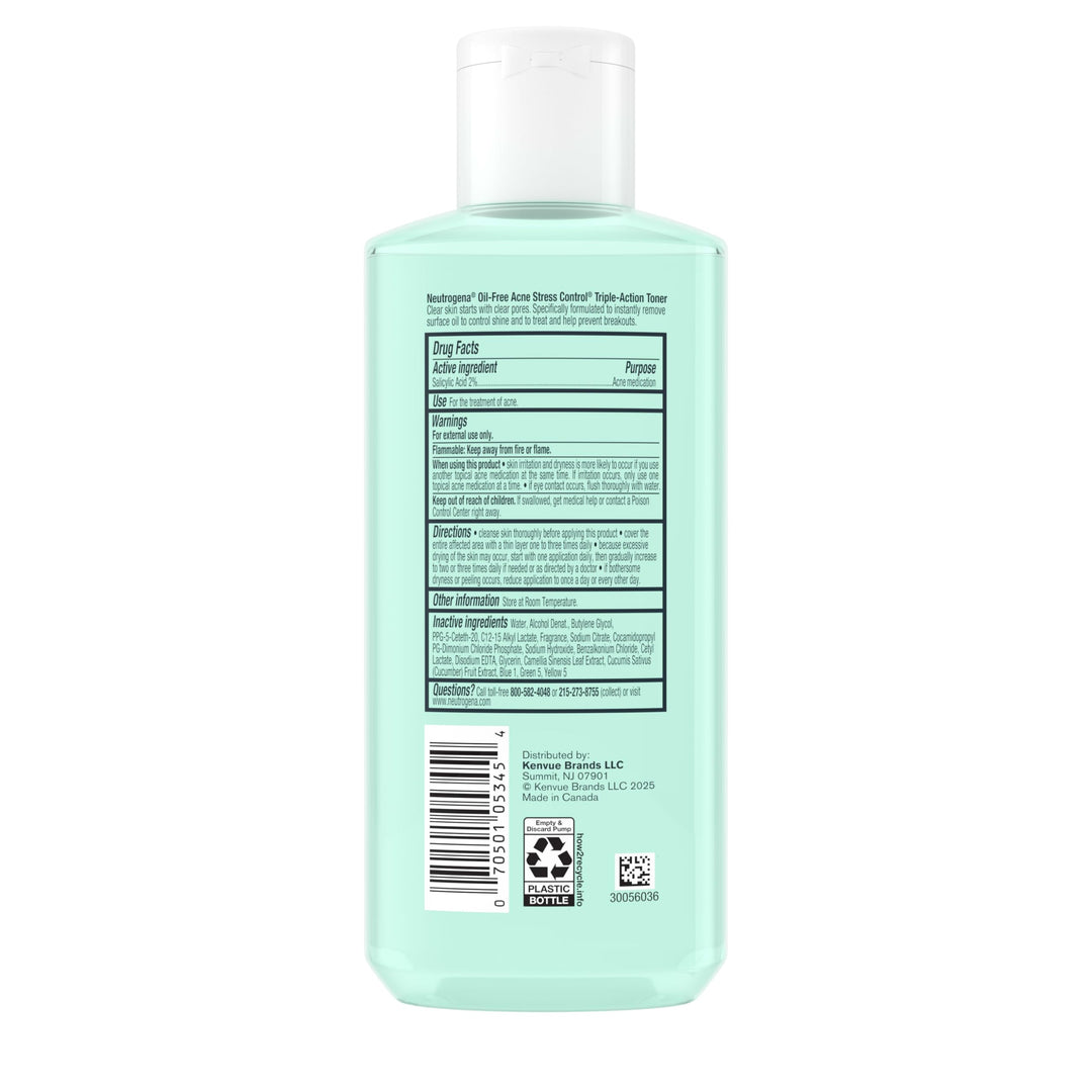 Neutrogena Oil-Free Acne Stress Control Triple-Action Toner, 8 fl oz