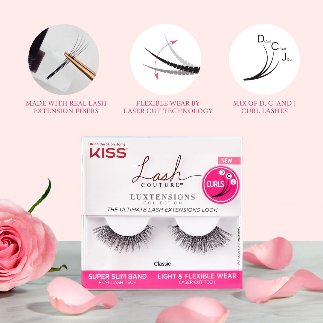 KISS Lash Couture Luxtensions Collection False Eyelashes, 4 Count