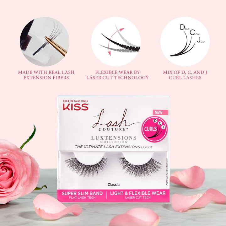 KISS Lash Couture Luxtensions Collection False Eyelashes, 4 Count