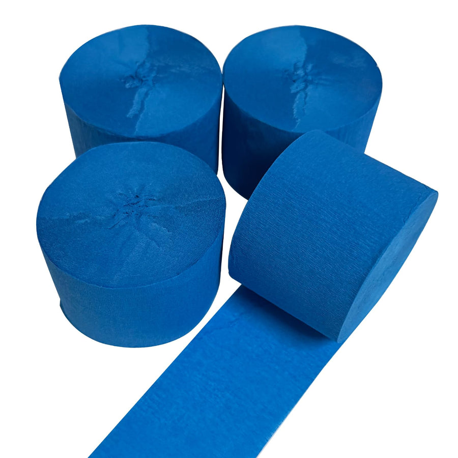 AOODOOM Crepe Paper Streamers, Blue, 4 Rolls