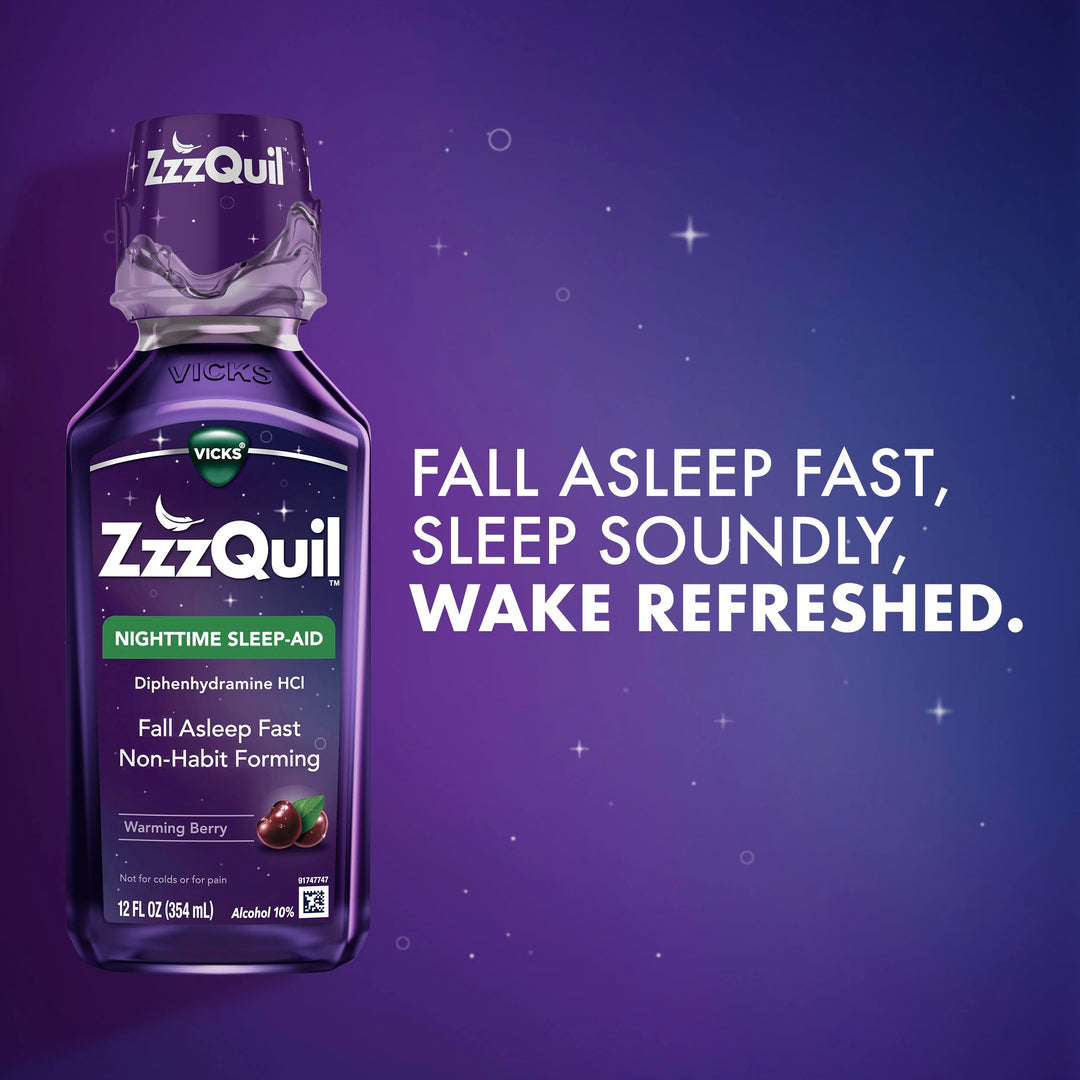 Vicks ZzzQuil Liquid Warming, Berry Flavor, 24 fl oz