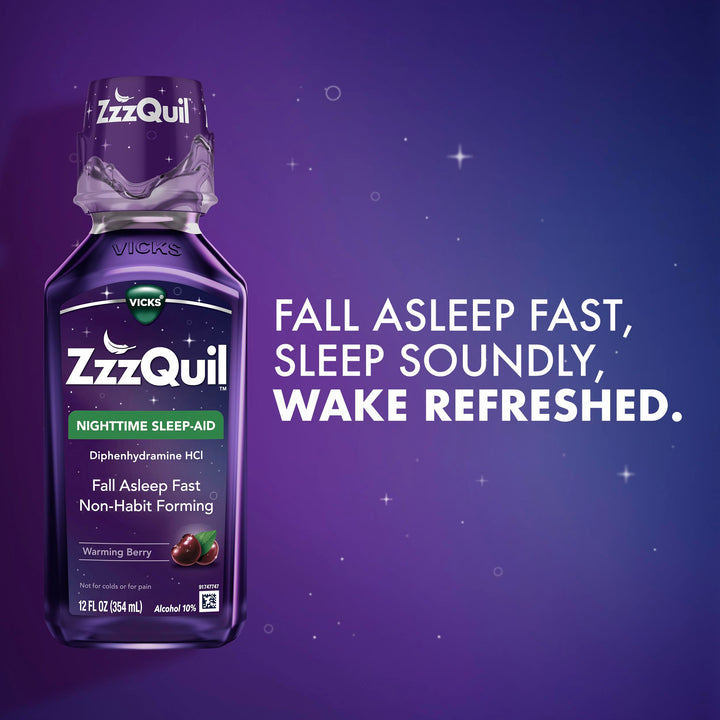 Vicks ZzzQuil Liquid Warming, Berry Flavor, 24 fl oz