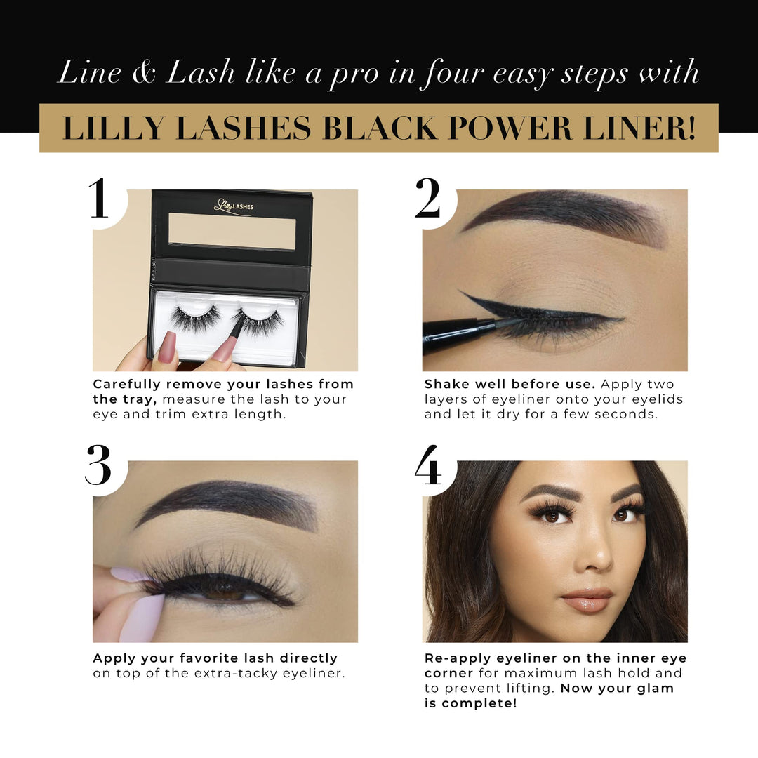 Lilly Lashes Power Liner, Black, 2 Count