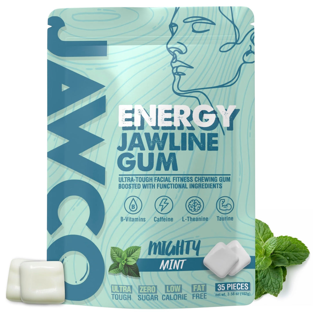 JAWCO Chewing Gum, Energy Mint, 30mg Caffeine, 1 Count
