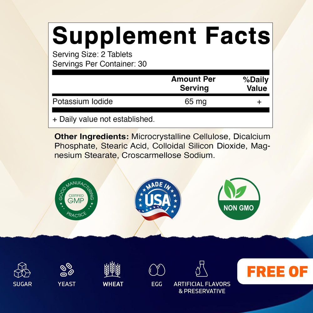 Vitamatic Potassium Iodide 65 mg, 60 Count, Pack of 2