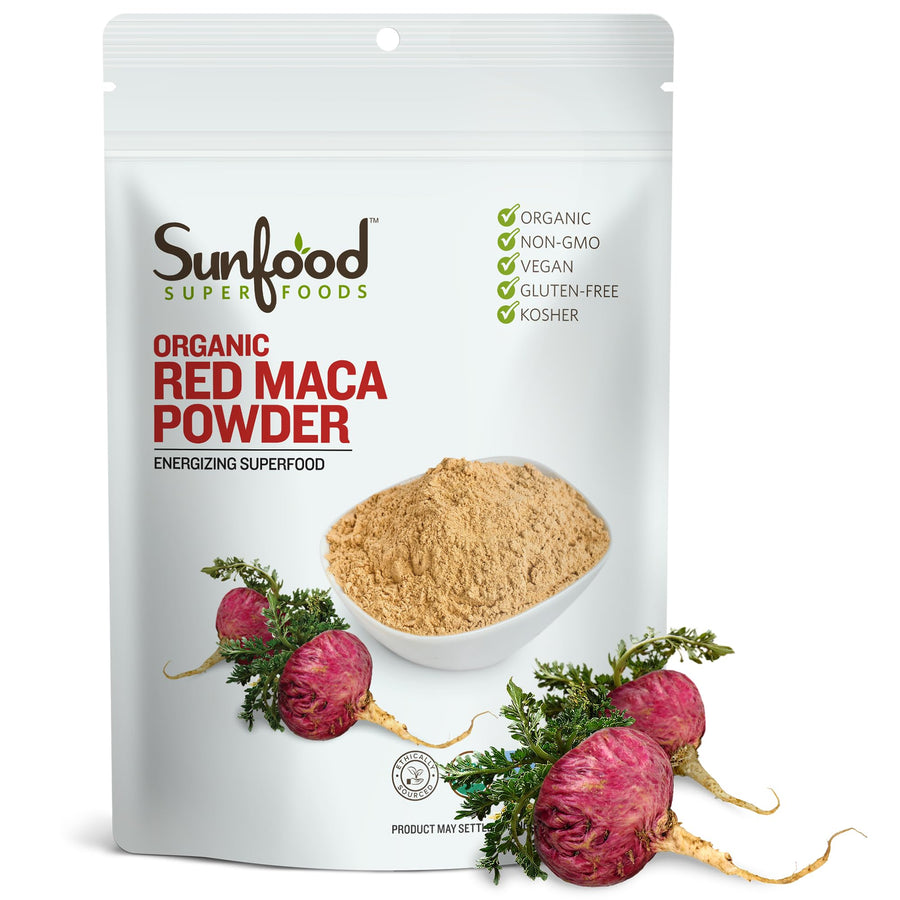 Sunfood Superfoods Raw Organic Red Maca Powder, 227 g