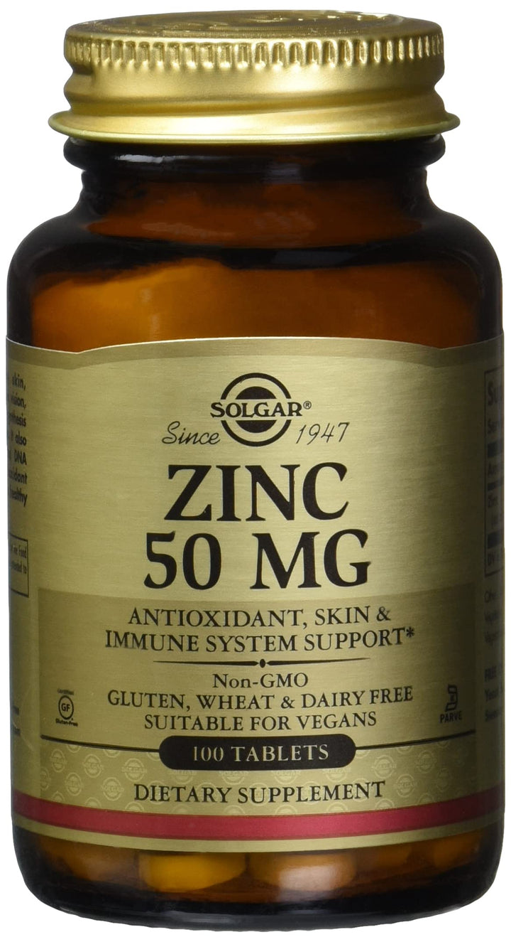 Solgar Zinc 50 mg, 100 Count, Pack of 12