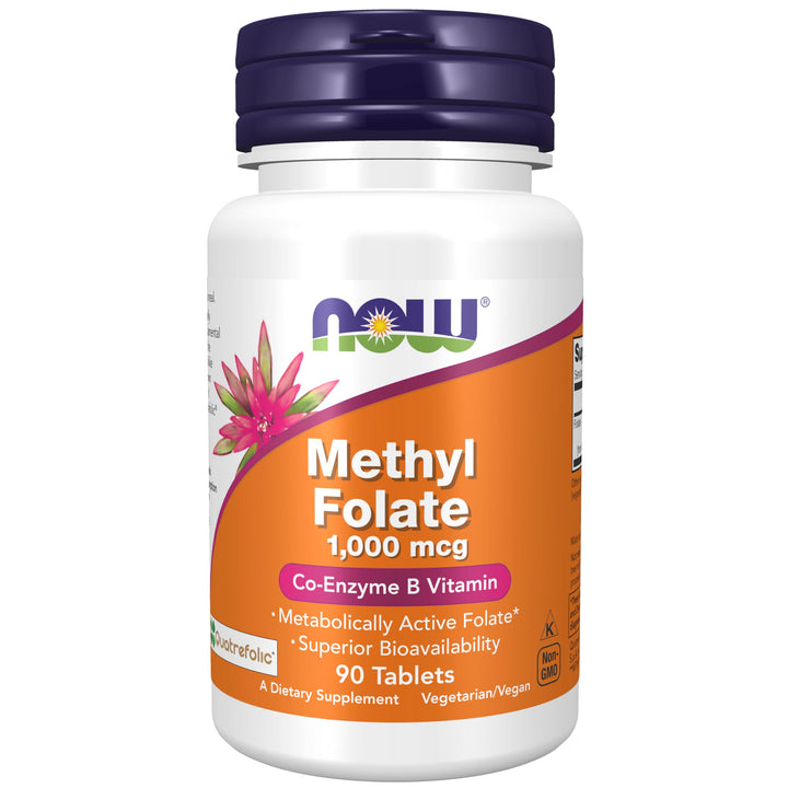 NOW Methyl Folate Tablets, 1000 mcg, 90 Count