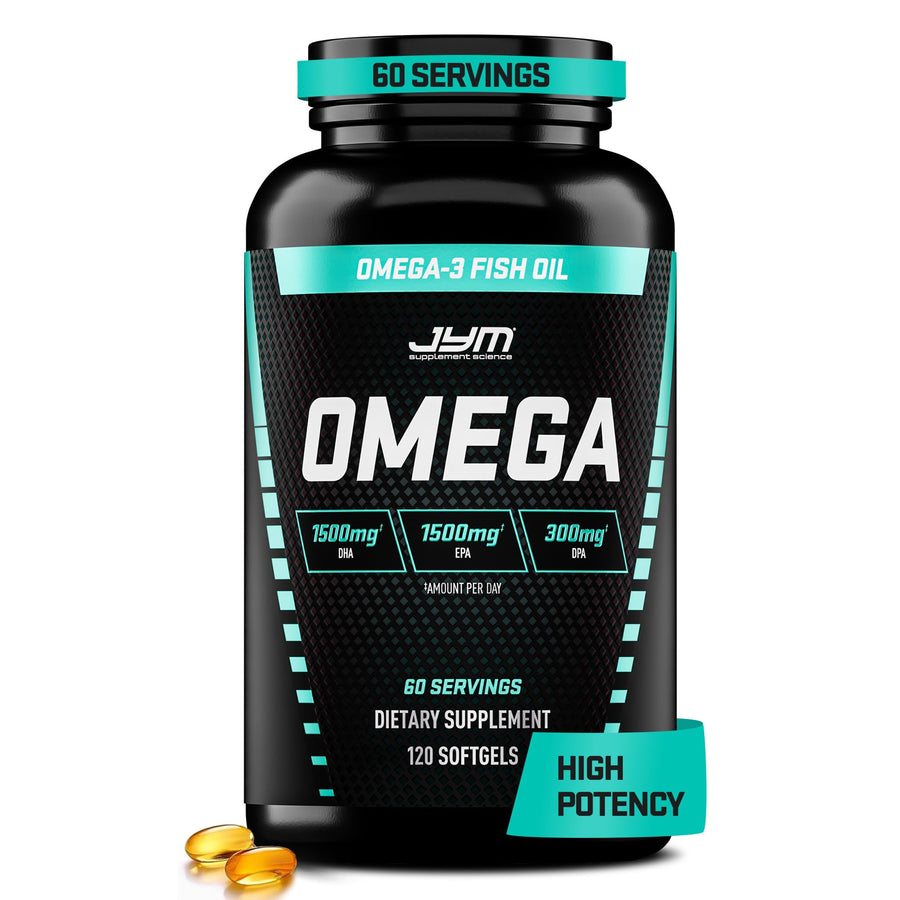 JYM Supplement Science Omega JYM Fish Oil Softgels, 120 Count