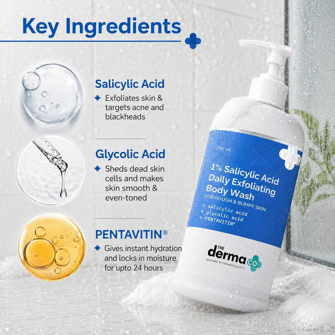 The Derma Co Exfoliating Body Wash, 250 ml