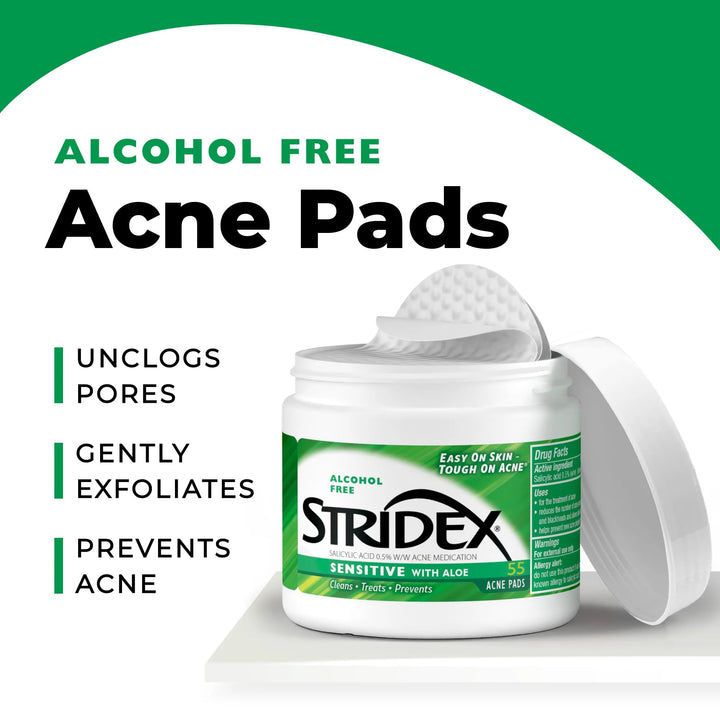 Stri-Dex Medicated Pads, Sensitive, 55 Count