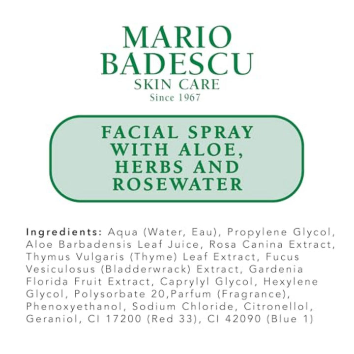 Mario Badescu Facial Spray With Aloe, Herbs And Rose Water, 118 ml