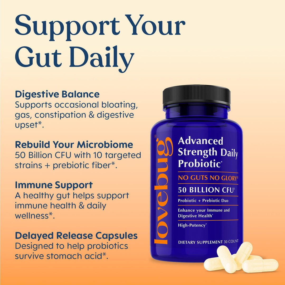 LoveBug Probiotics Maximum Strength Supplement, 50 Billion CFU