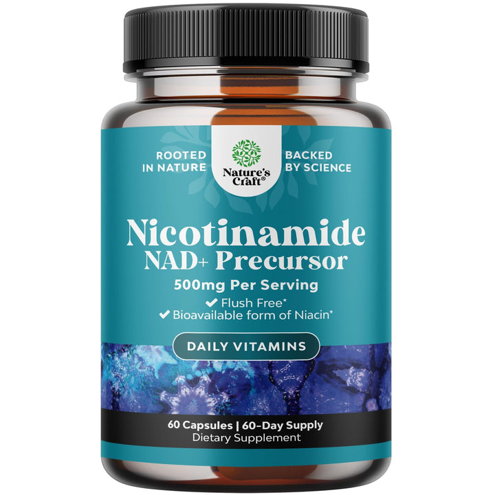 Natures Craft Vitamin B3 Nicotinamide Capsules, 500 mg, 60 Count