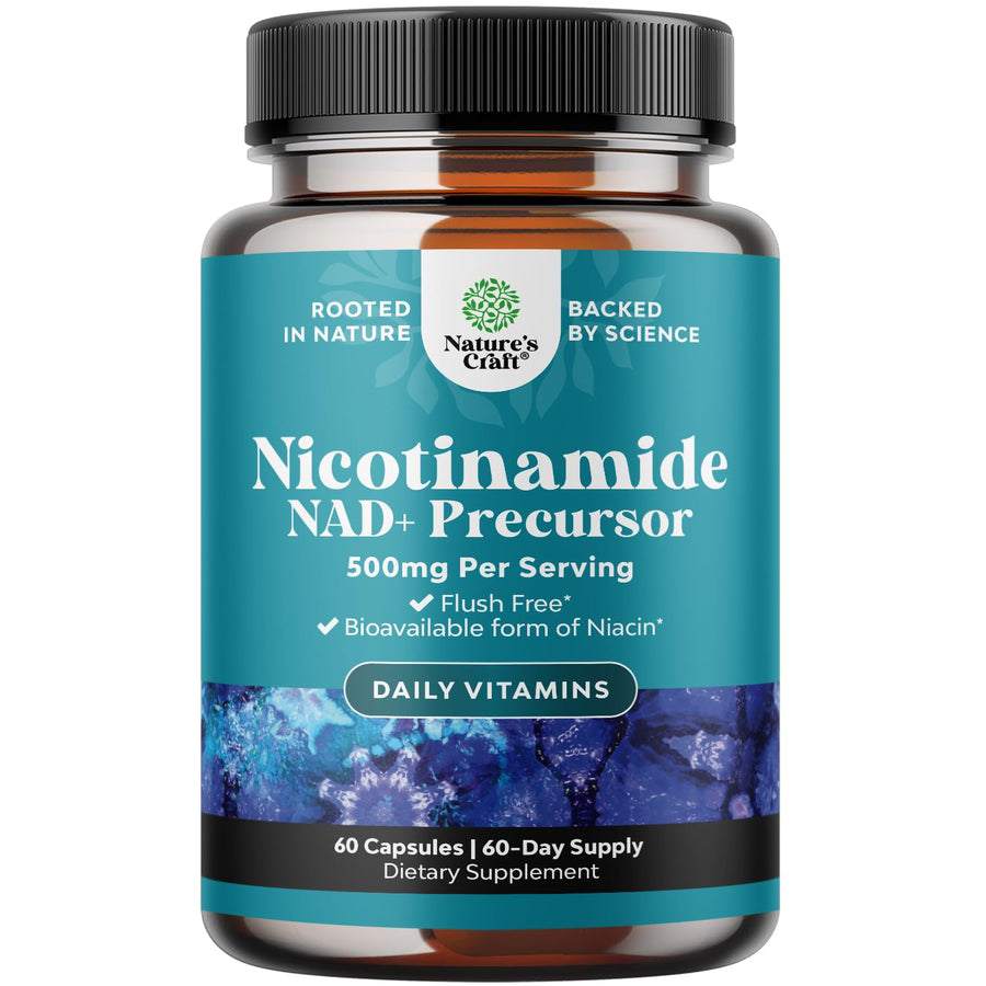 Natures Craft Vitamin B3 Nicotinamide Capsules, 500 mg, 60 Count