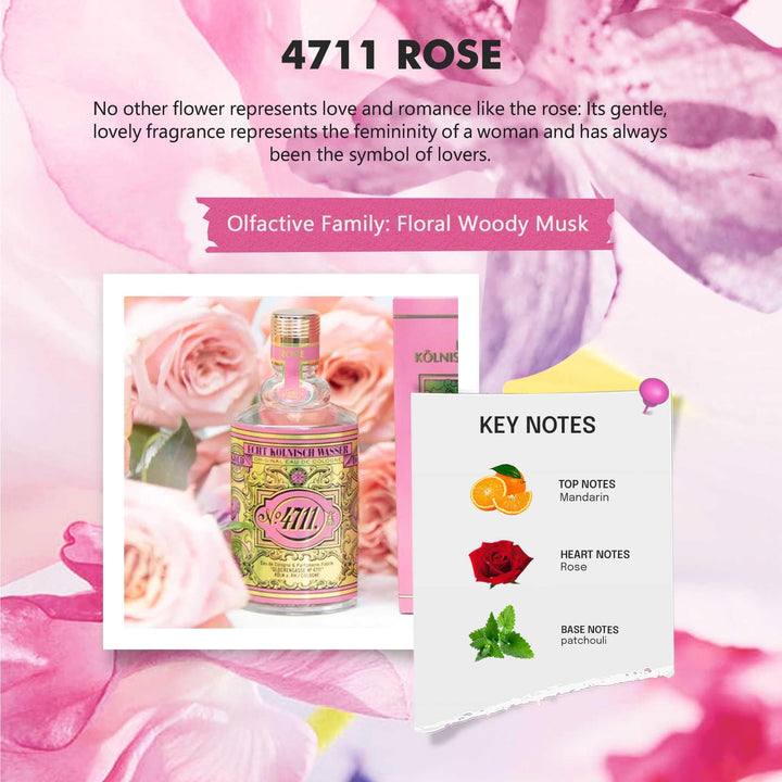 4711 Rose Eau de Cologne Spray, 3.4 fl oz