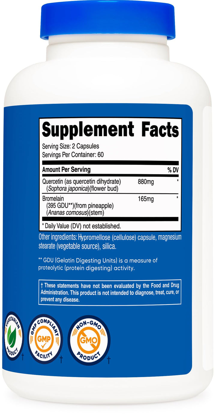Nutricost Quercetin with Bromelain, 880 mg, 60 Servings