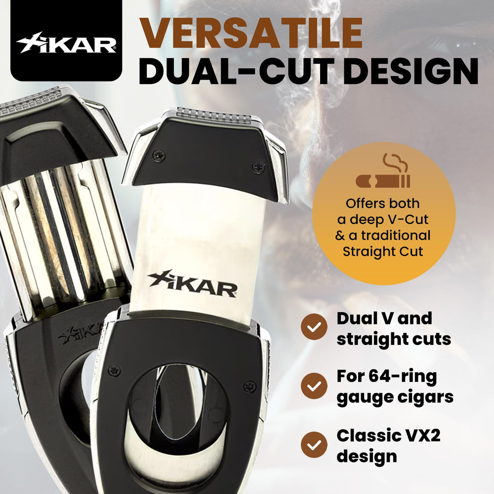 Xikar Flip Dual Cigar Cutter, Black