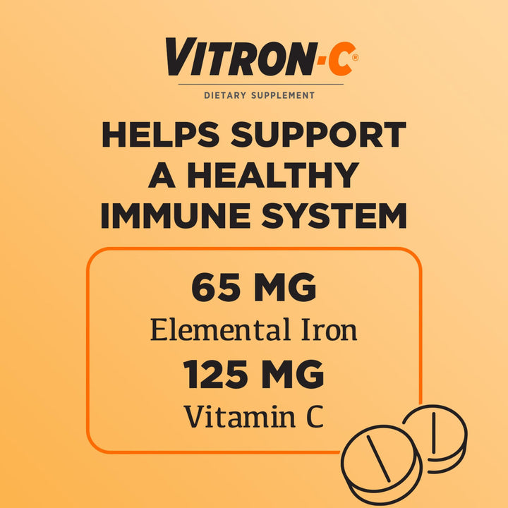 Vitron-C Iron Supplement Plus Vitamin C, 60 Count