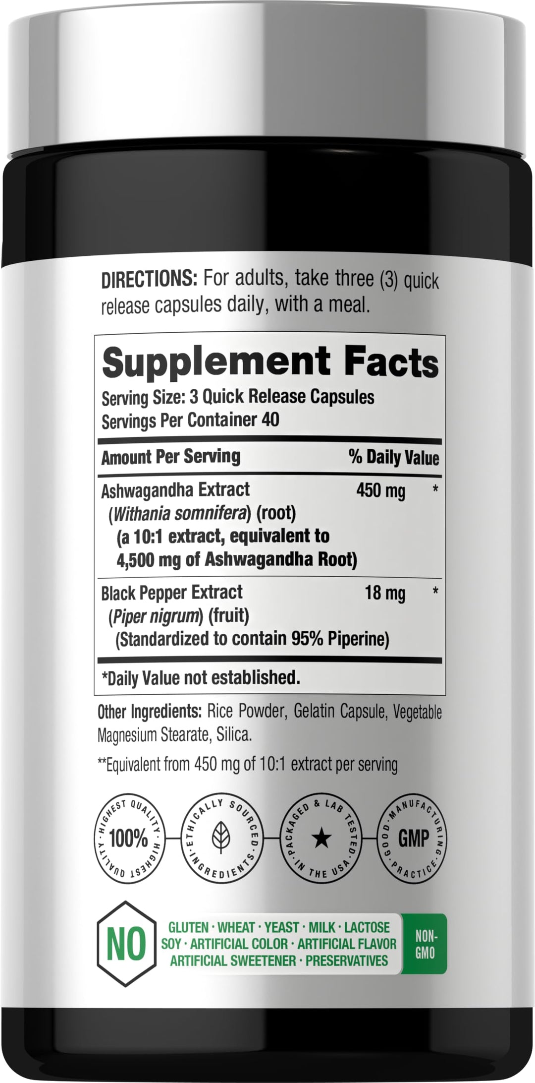 Horbäach Ashwagandha Supplement, 4500 mg, 120 Count