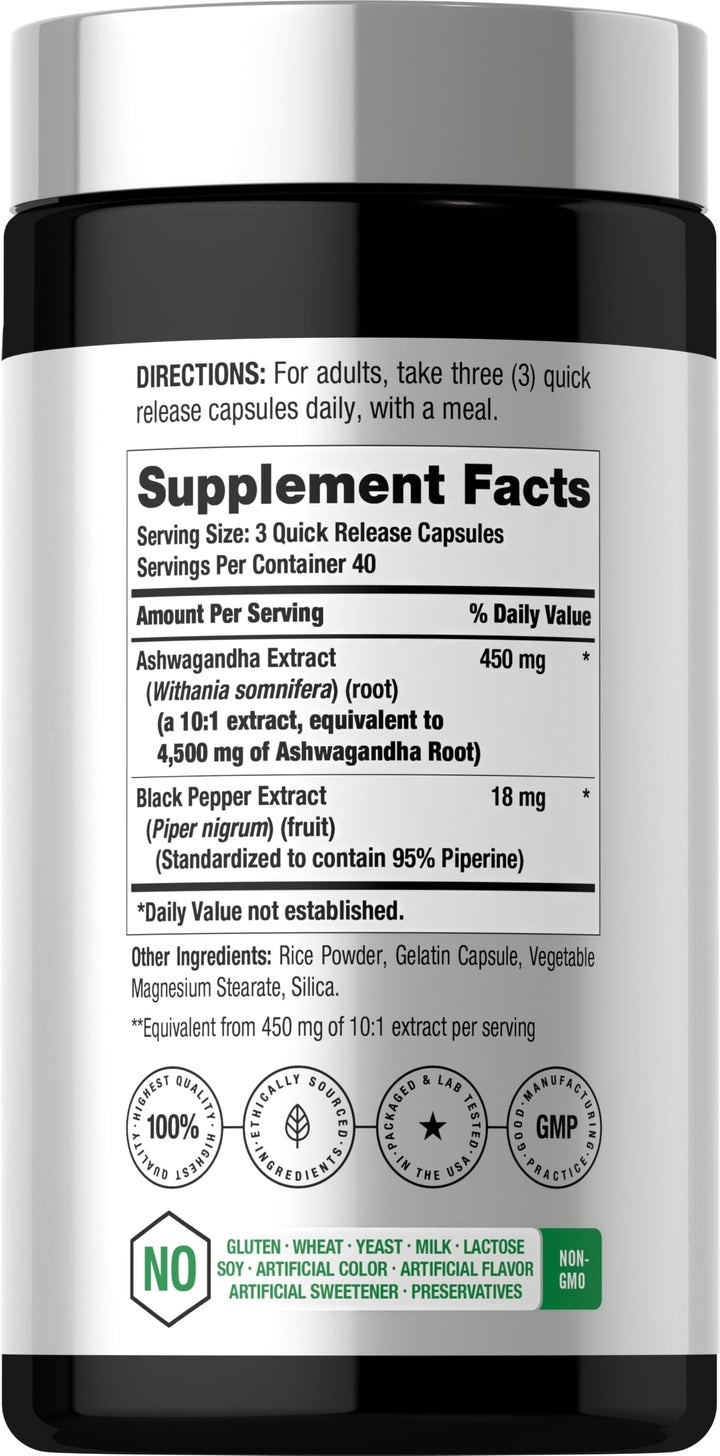 Horbäach Ashwagandha Supplement, 4500 mg, 120 Count