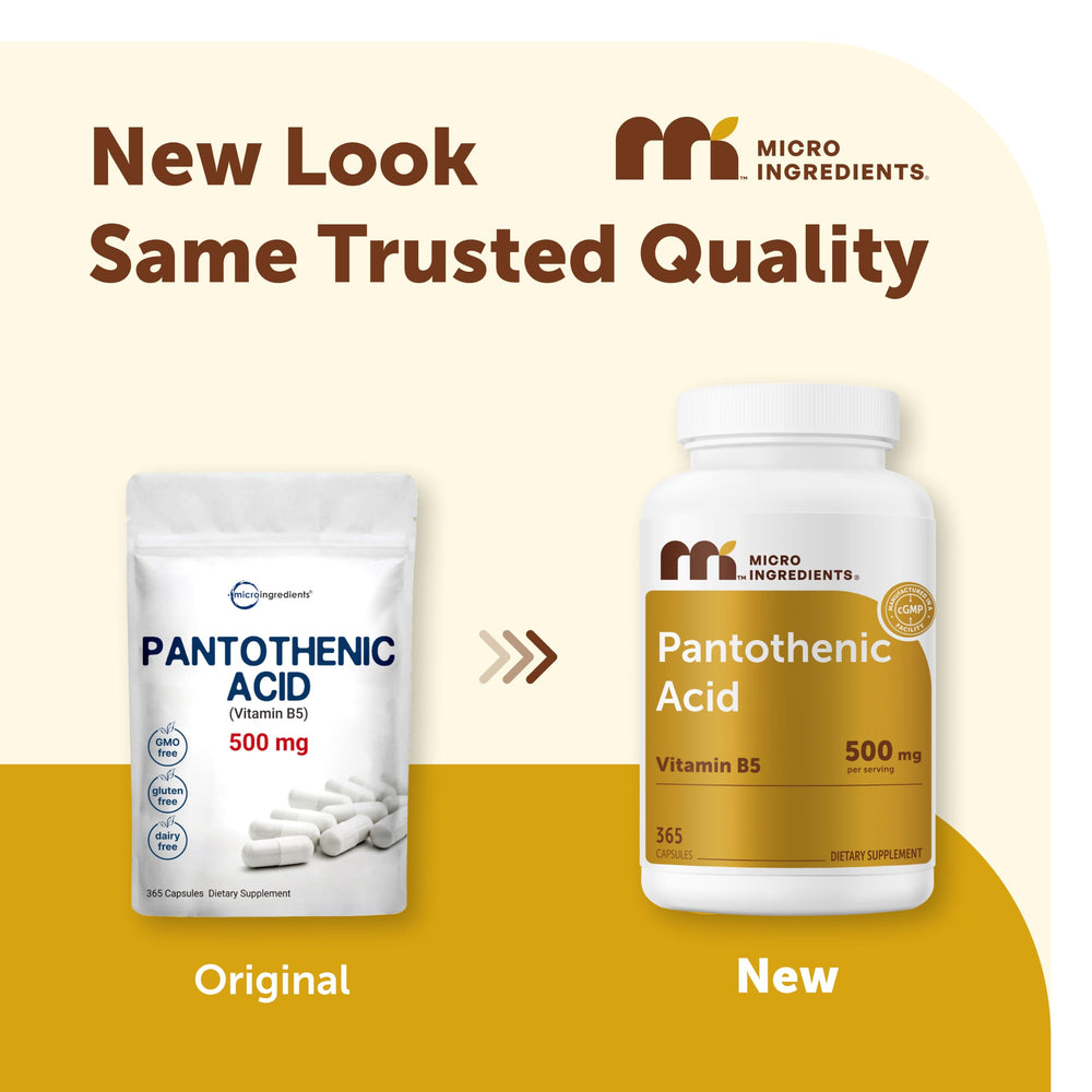 Micro Ingredients Pantothenic Acid Vitamin B5, 500 mg, 365 Count