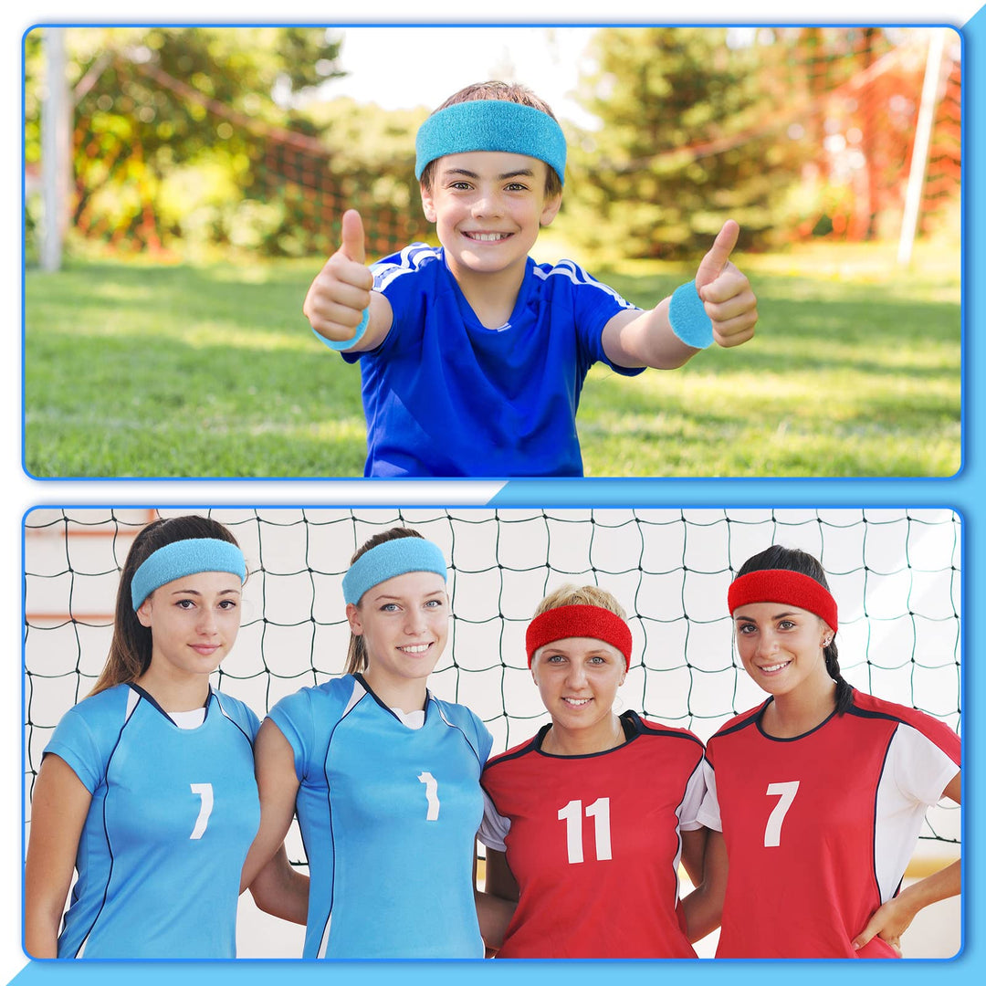 Hungdao Athletic Headband and Wristband Set, Bright Colors