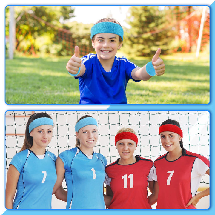 Hungdao Athletic Headband and Wristband Set, Bright Colors