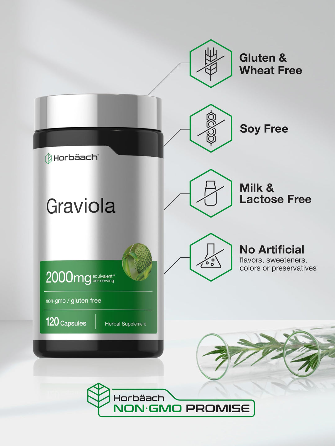 Horbäach Graviola Capsules, 120 Count