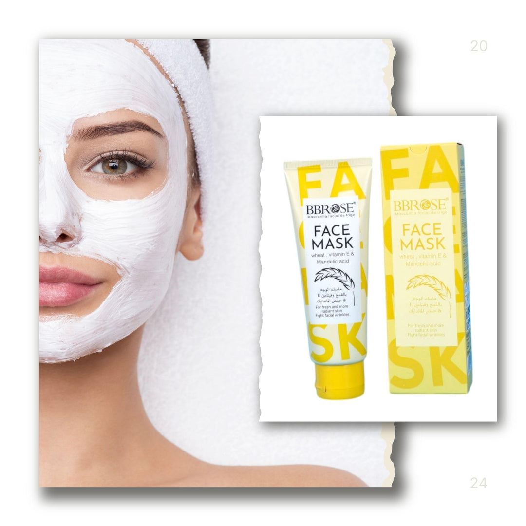 BBROSE Mandelic Acid & Wheat Face Mask, 120 ml