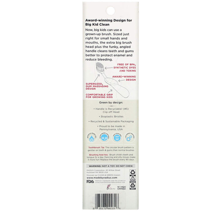 Radius Kidz Toothbrush, Assorted, 1 Count