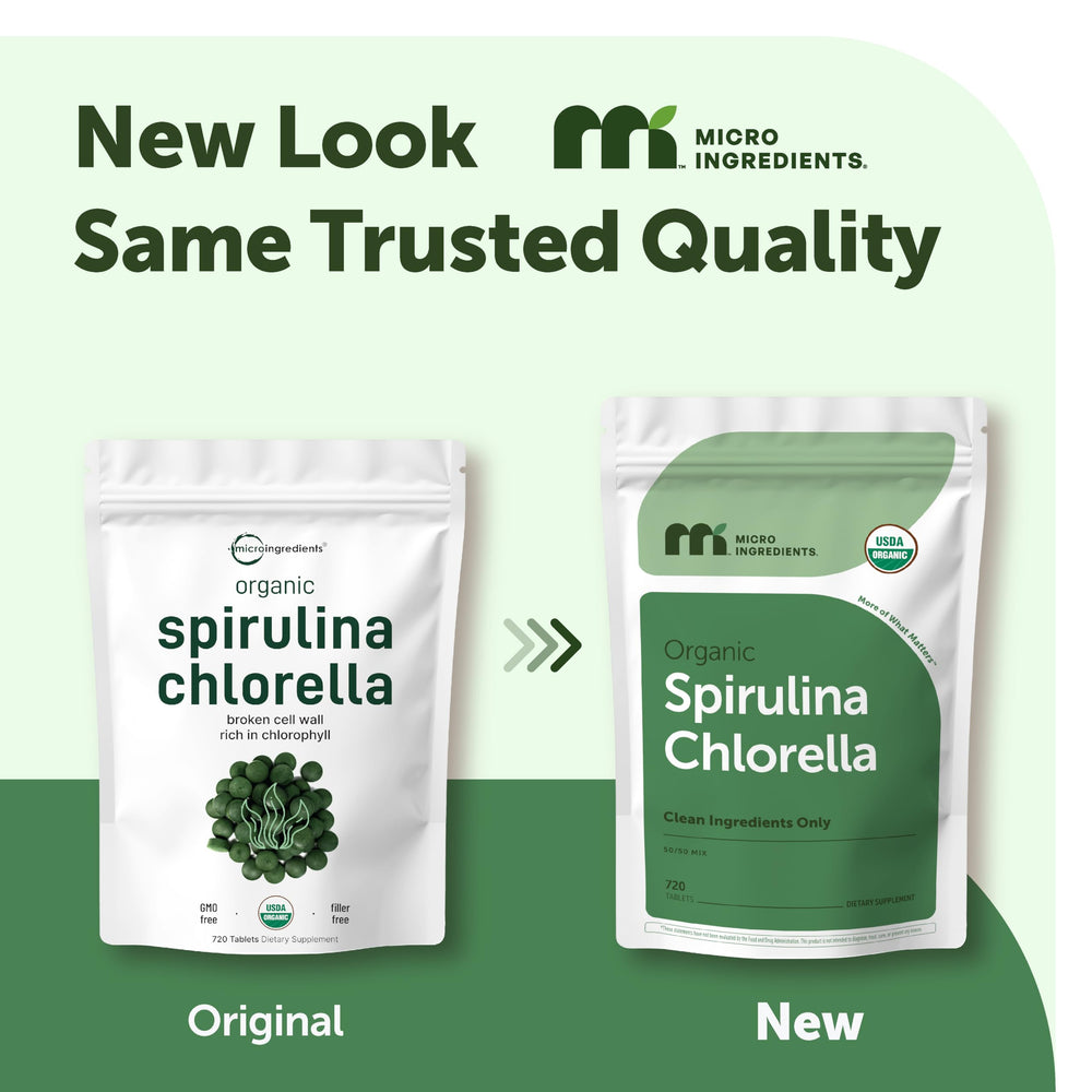 Micro Ingredients Organic Spirulina Chlorella Tablets, 720 Count
