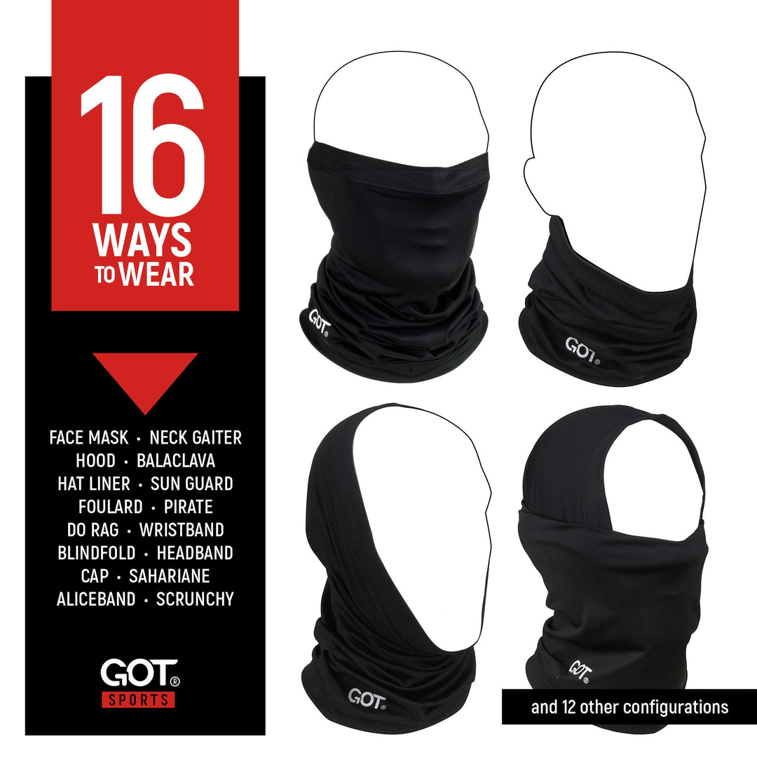 GOT Sports Fishing Gaiter Mask, Midnight Black, One Size
