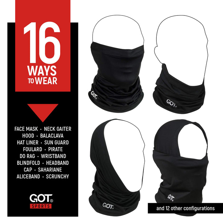 GOT Sports Fishing Gaiter Mask, Midnight Black, One Size