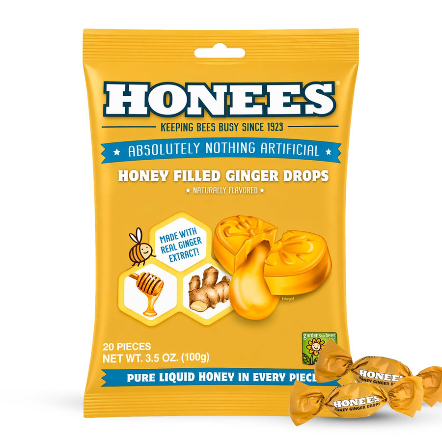 Honees Honey Ginger Drops, 100 g