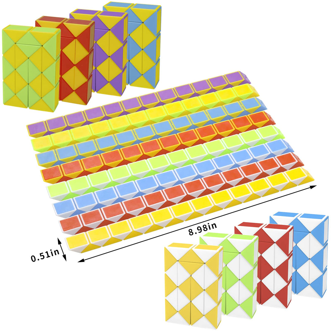 LENDOD Mini Fidget Snake Cube Twist Puzzle, 24 Count