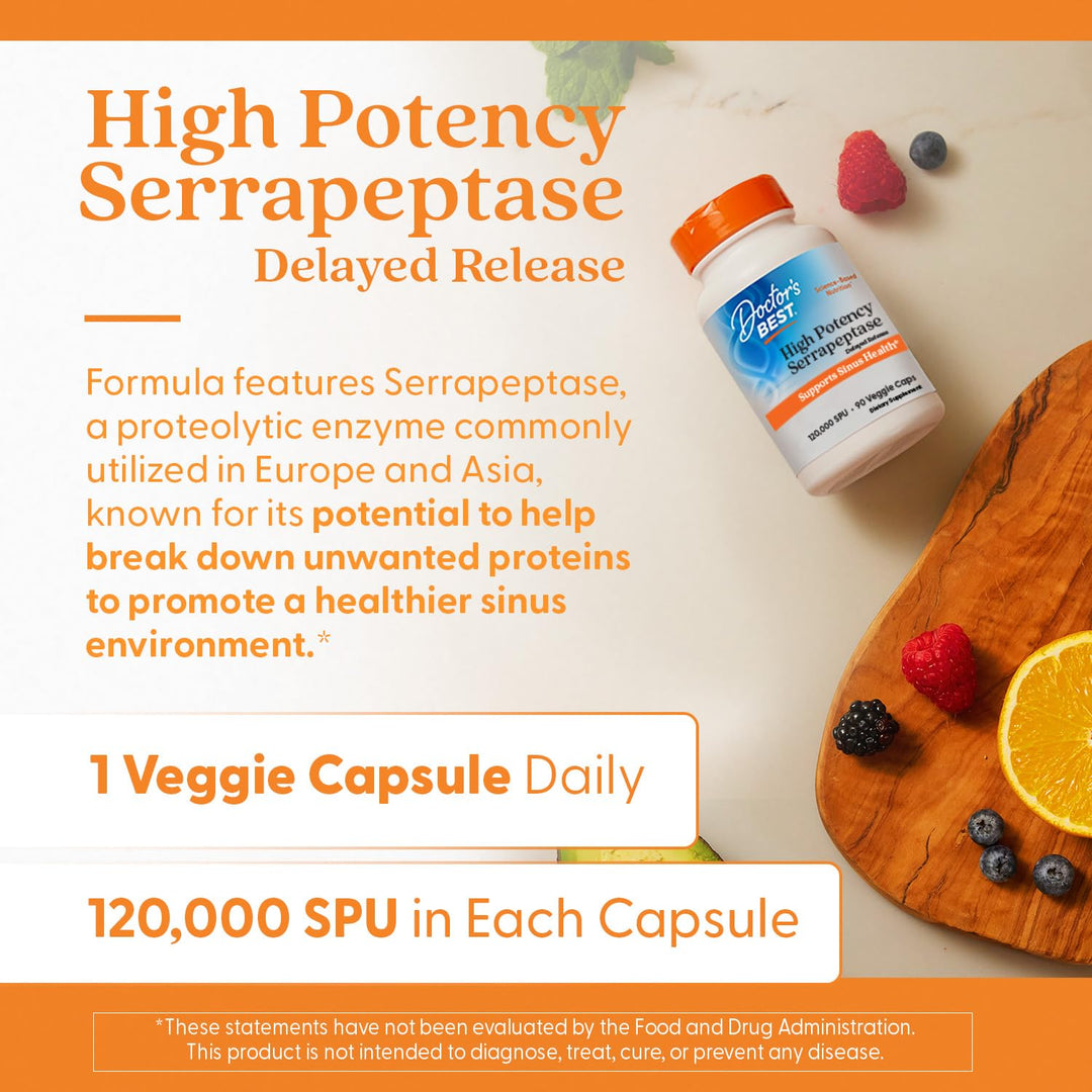 Doctor's BEST Serrapeptase, 90 Count