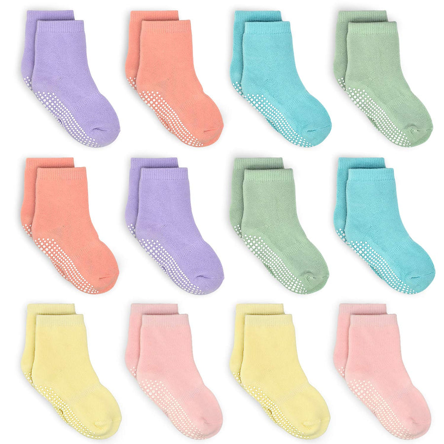 Tphon Kids Non Slip Grip Socks, 12 Count