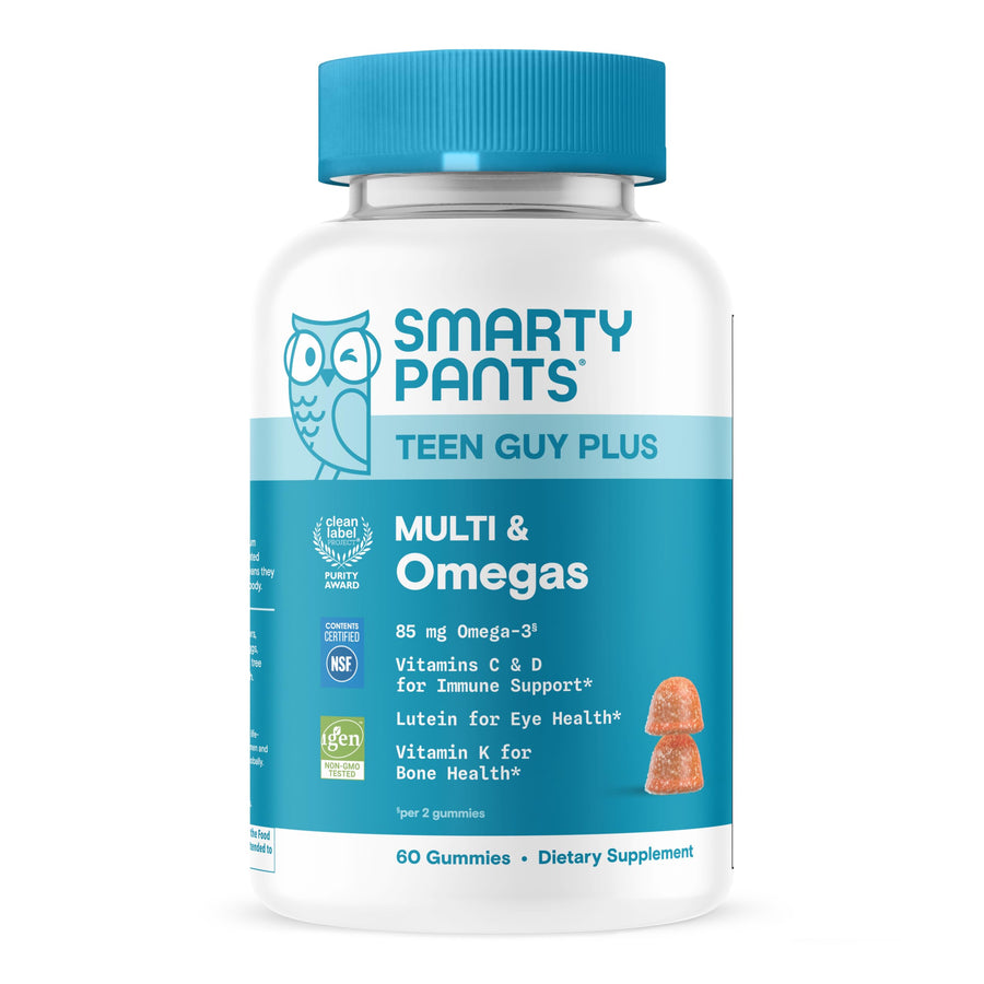 SmartyPants Teen Guy Plus Multivitamin Gummies, 60 Count