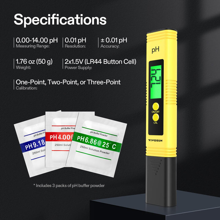 VIVOSUN Digital pH Meter Pen Tester, 0.01 Accuracy